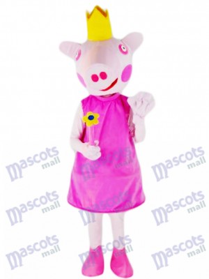 Pink Pig Princess Mascot Costume Farm