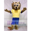 Bob Cat Mascot Costume with Yellow Shirt and Blue Shorts