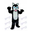 Long-haired Black Wolf Mascot Costume Animal 