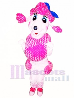 Pink French Poodle Dog Mascot Costume Adult Costume