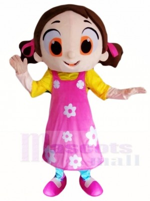 Niloya Damla Pink Dress Girl Mascot Costumes People