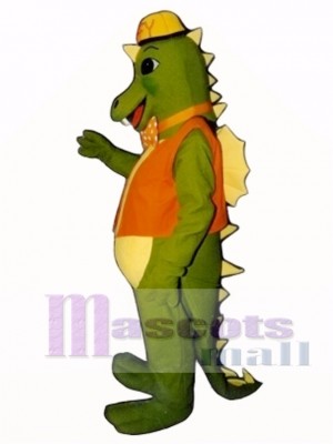 Smokey Dragon with Vest, Hat & Tie Mascot Costume Animal