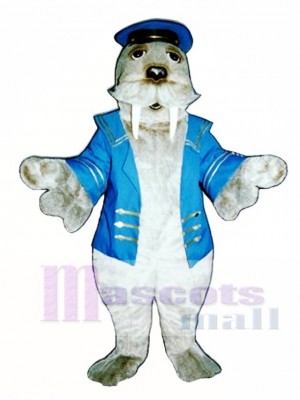 Cute Walrus with Sailor Suit Mascot Costume Animal