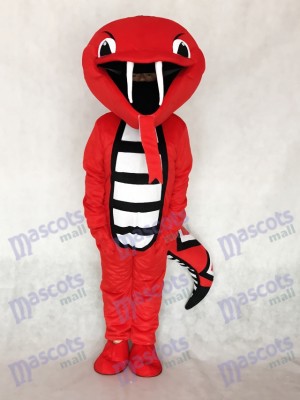 Red Rattle Cobra Snake Mascot Costume Reptiles 