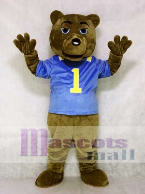 Dark Brown Bear Mascot Costume with Vest