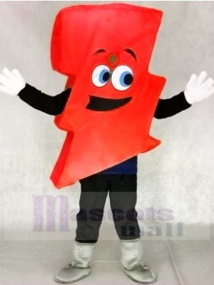 Neon Red Lightning Bolt Mr. Electric Lightning Bolt Mascot Costumes