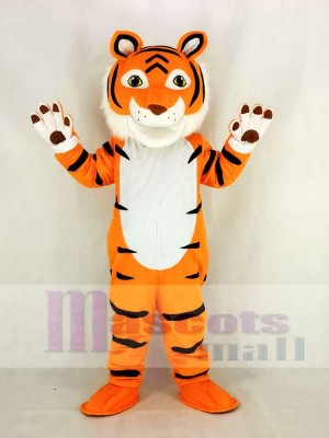 Friendly Tiger Mascot Costume Cartoon	