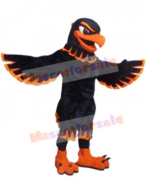 Black and Orange Hawk Mascot Costume Animal