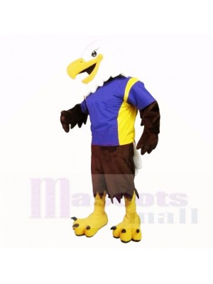 Sporty Eagle with Blue Shirt Mascot Costumes college